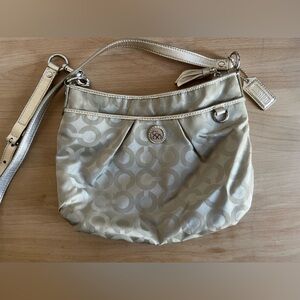 Coach Beige Patterned Shoulder Bag